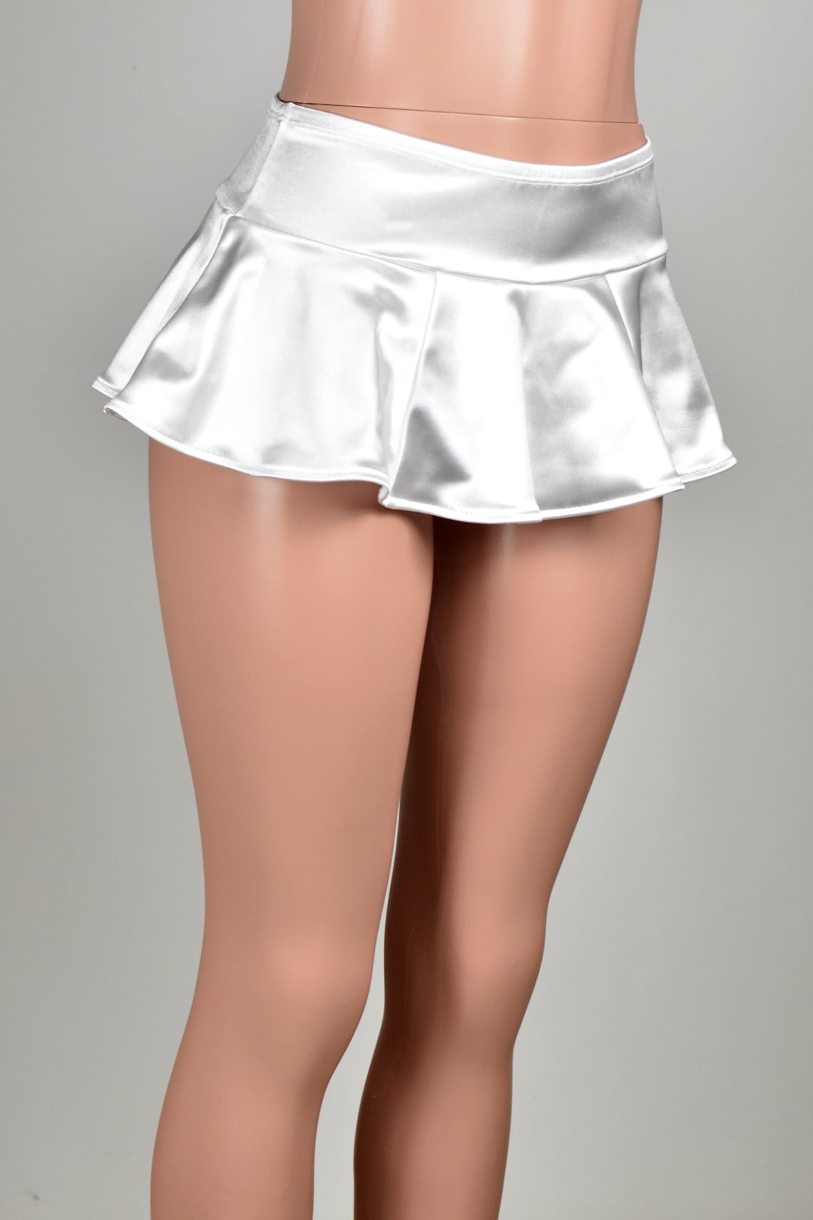 White Stretch Satin Micro Mini Skirt XS S M L xl 2xl 3xl Etsy