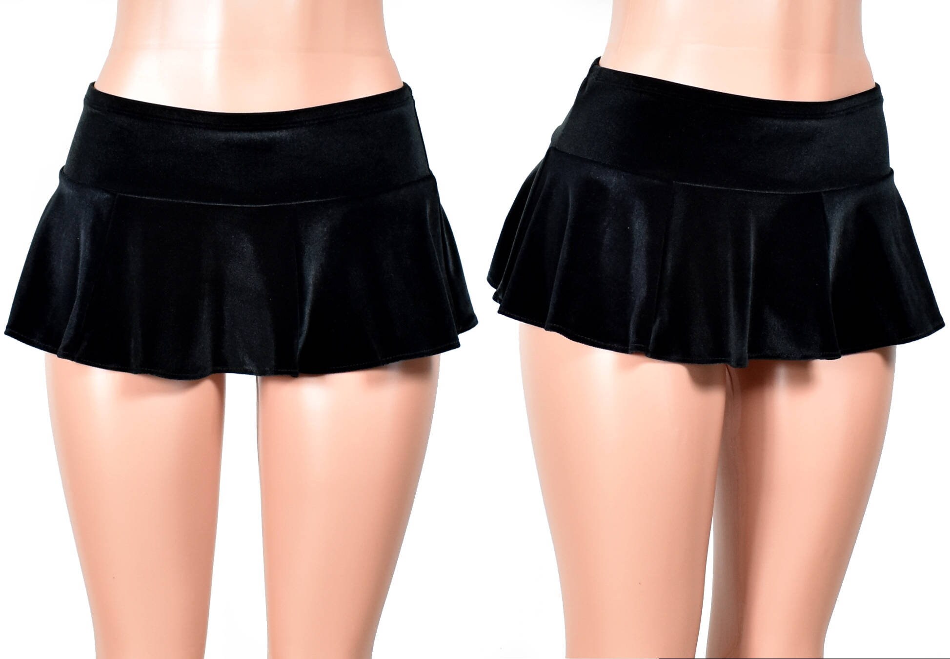 Black Velvet Micro Mini Skirt XS S M L xl 2xl 3xl stretch | Etsy