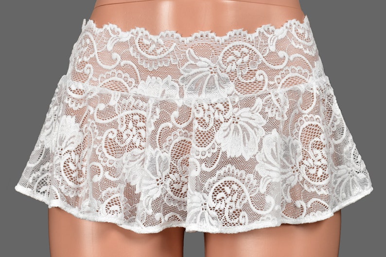 Sheer White Lace Micro Mini Skirt XS S M L XL 2XL 3XL Plus - Etsy