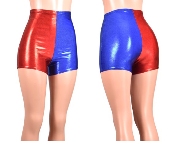 red high waisted spandex shorts
