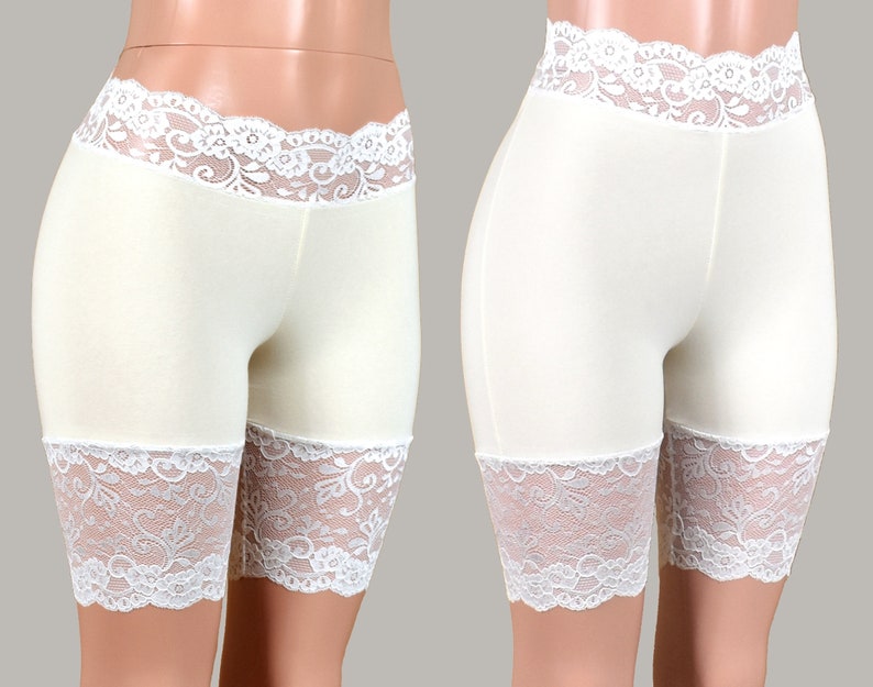 plus size white lace shorts