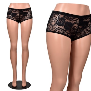 Women's Lace Sheer Slip Undershorts Summer High Waist Stretch Mid