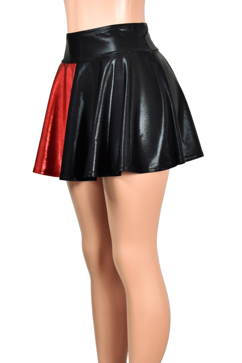 Red and Black Metallic Harley Quinn Circle Skirt XS S M L XL | Etsy