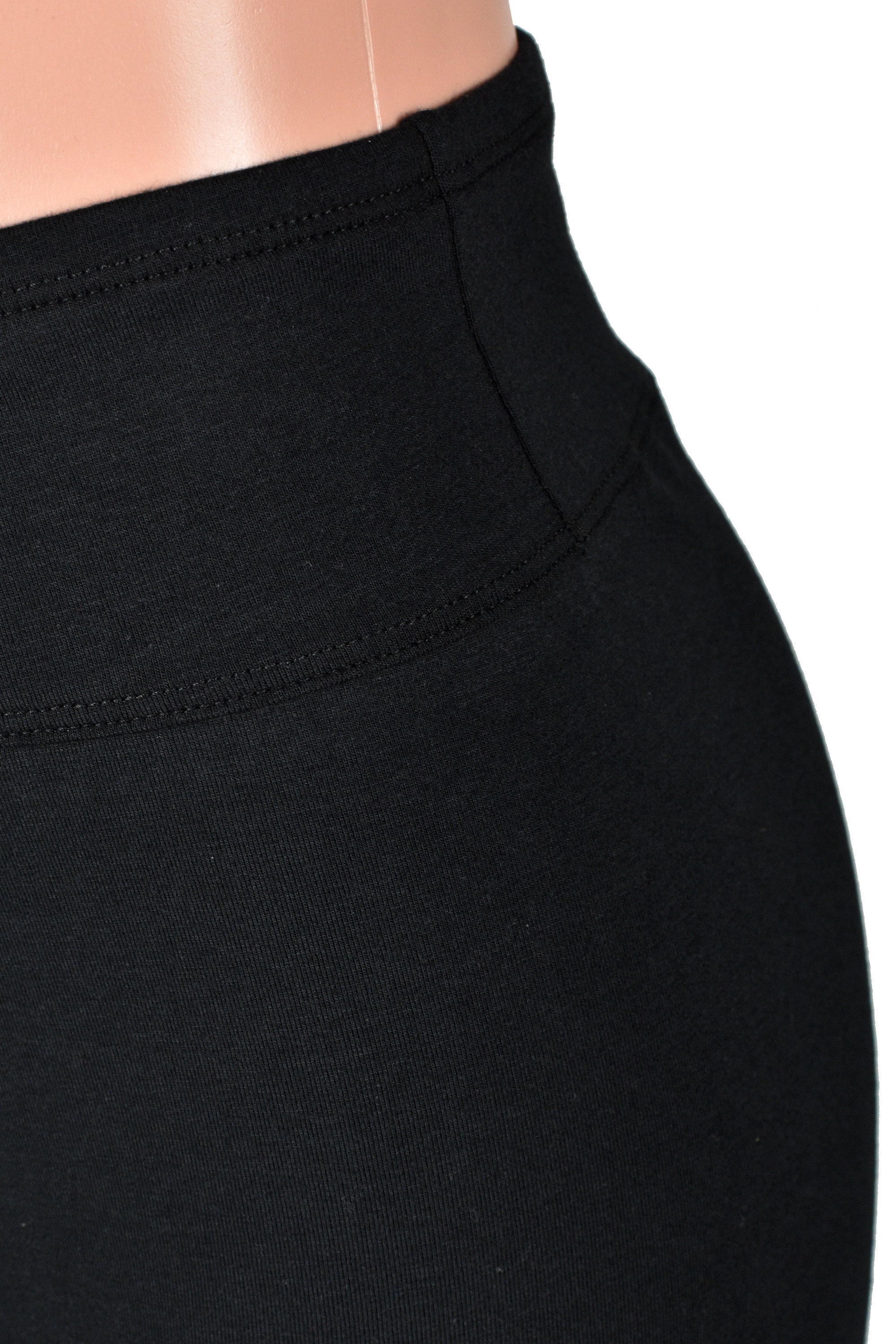 Black Cotton Spandex Leggings XS S M L XL 2xl 3xl Plus Size Stretch High-waist  Soft Matte Pants 90% Cotton, 10 Spandex 4 Inseam Lengths 