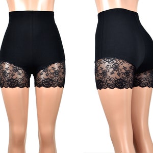 black lace shorts plus size