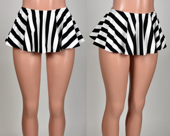 Plus size black and 2025 white striped mini skirt