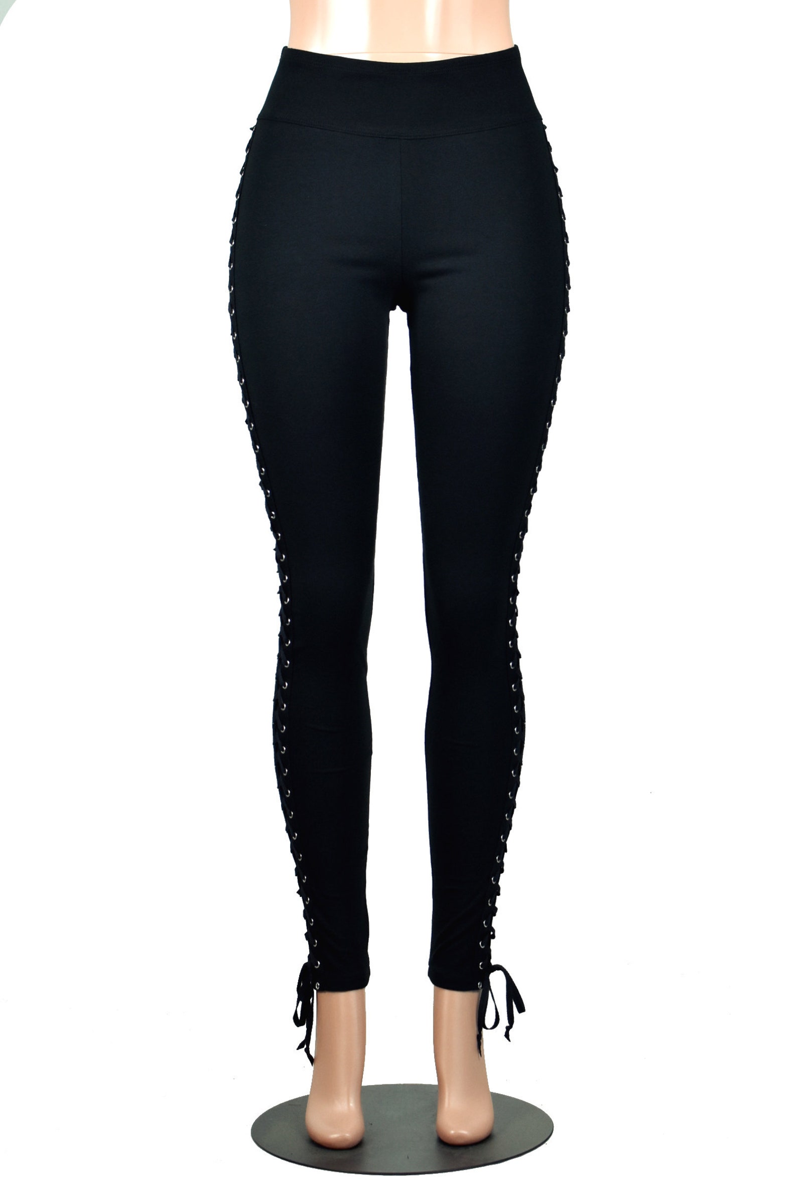 Black Side Laceup Leggings XS S M L XL 2xl 3xl Plus Size Etsy