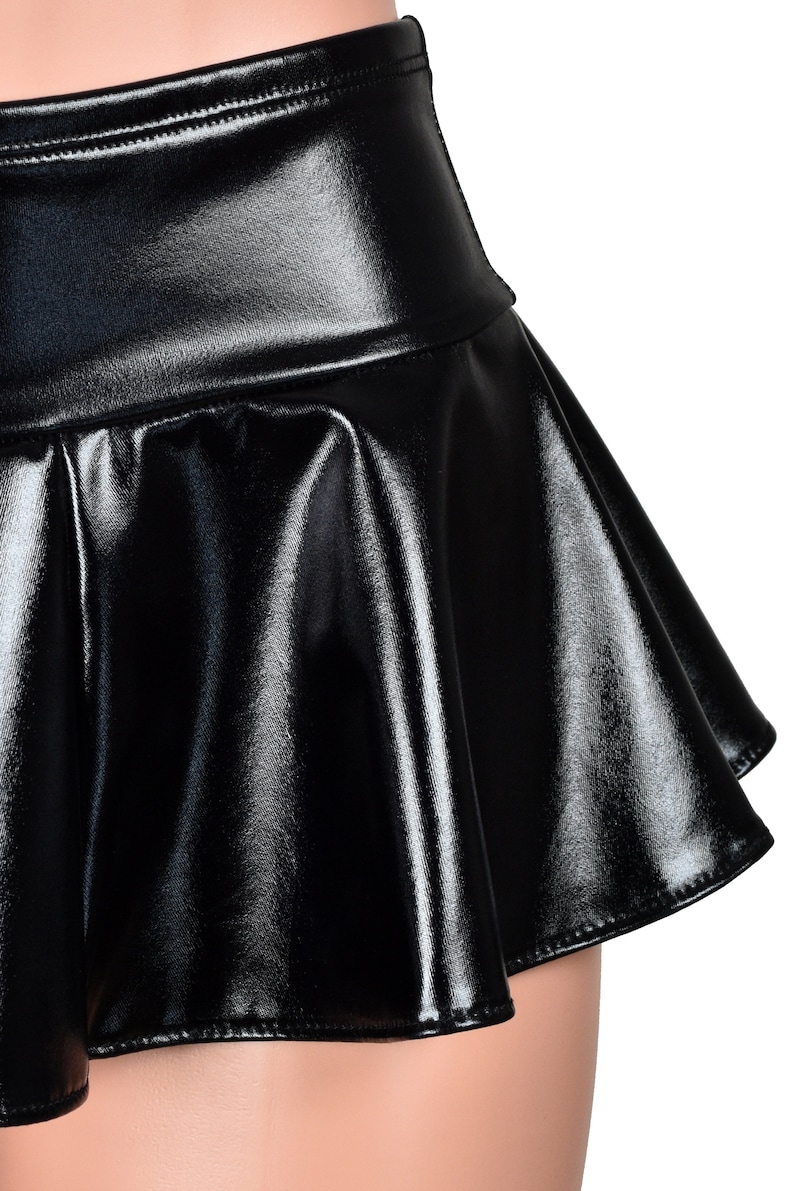 Shiny Black Metallic Micro Mini Skirt XS S M L Xl 2xl 3xl Plus - Etsy