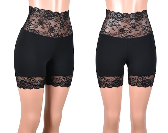 Plus size bike shorts with lace best sale