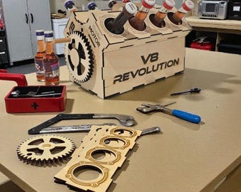 Bausatz V8 Klopfer Motor - für Männer die gerne tüfteln und basteln.  Männer Geschenk zum Geburtstag, Weihnachten oder Vatertag.