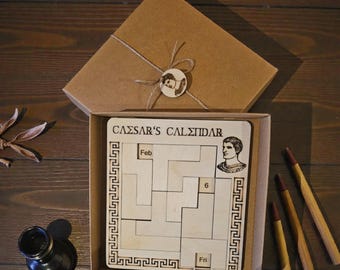 Caesar Kalendar, Holzpuzzle Spiel, Laser geschnitten