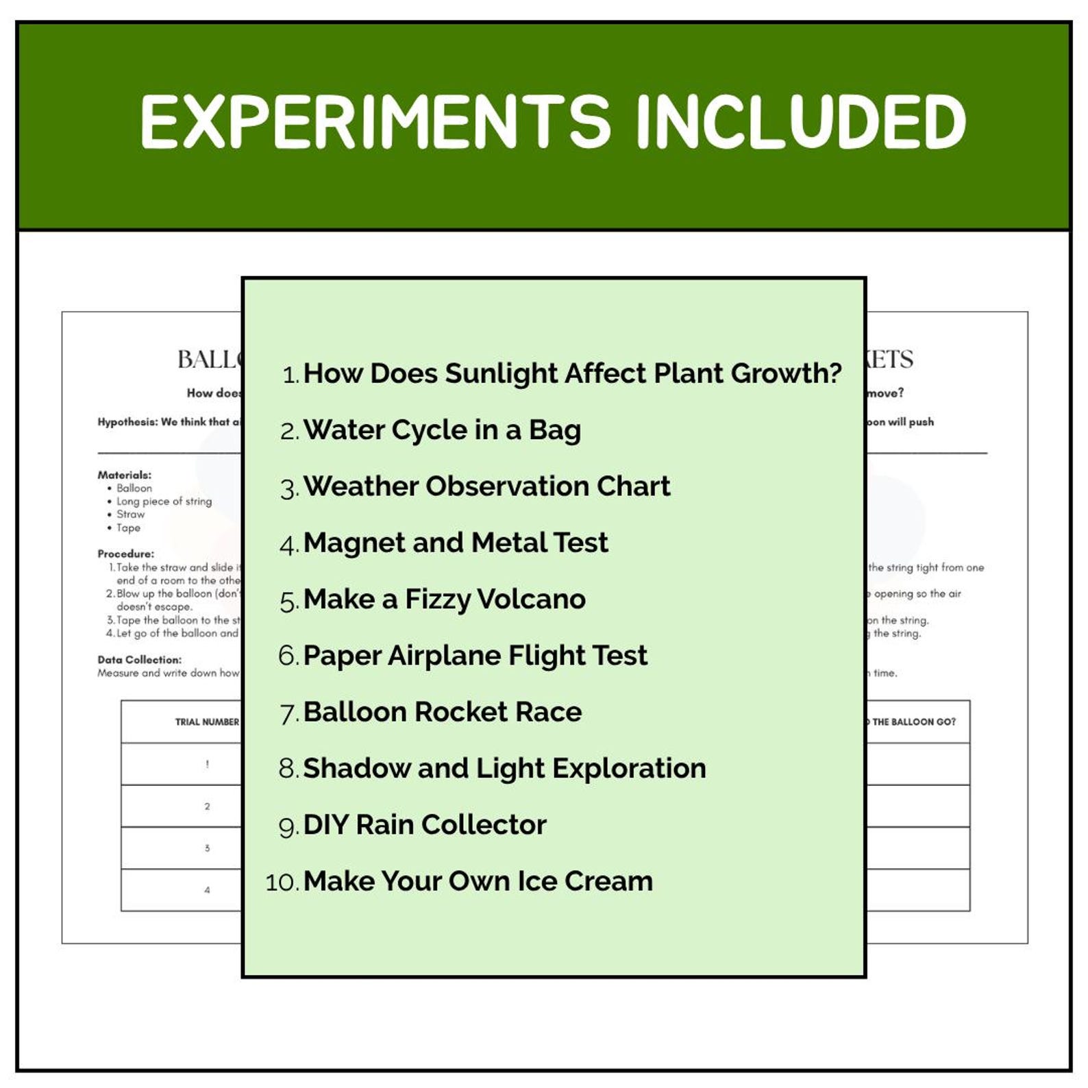 Grade 1 Science Experiments Workbook | 15 Hands-on STEM Activities (PDF ...