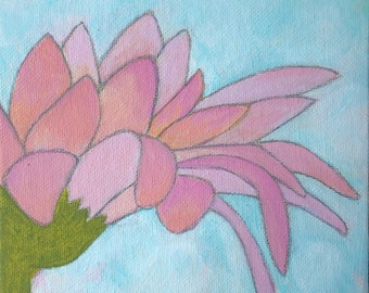 Sherbet Original One of a Kind Acrylic Floral Painting