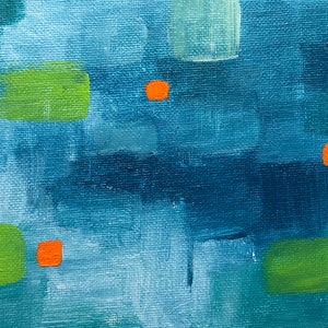 3 Orange Square Original One of a Kind Acrylic Abstract Painting