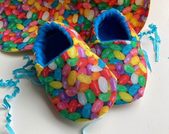 Jelly Bean Easter Soft Shoes - Crib Shoes - Slippers - Baby - Infant - Toddler -MADE TO ORDER