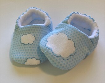 Puffy Clouds Soft Shoes and Bib - MADE TO ORDER