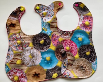 Donuts Drool Bibs - Set of 2 - Ready to Ship!