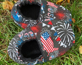 Patriotic Toddler/Infant Soft Shoes, size 7, 4th of July