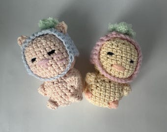 Crochet Plush Animal (Duck & Cat Shown)
