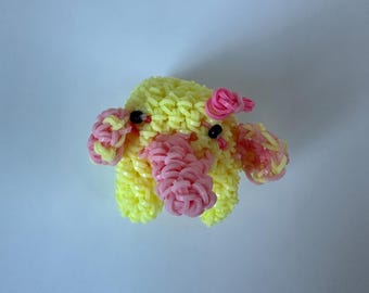 Rainbow loomed elephant plushie