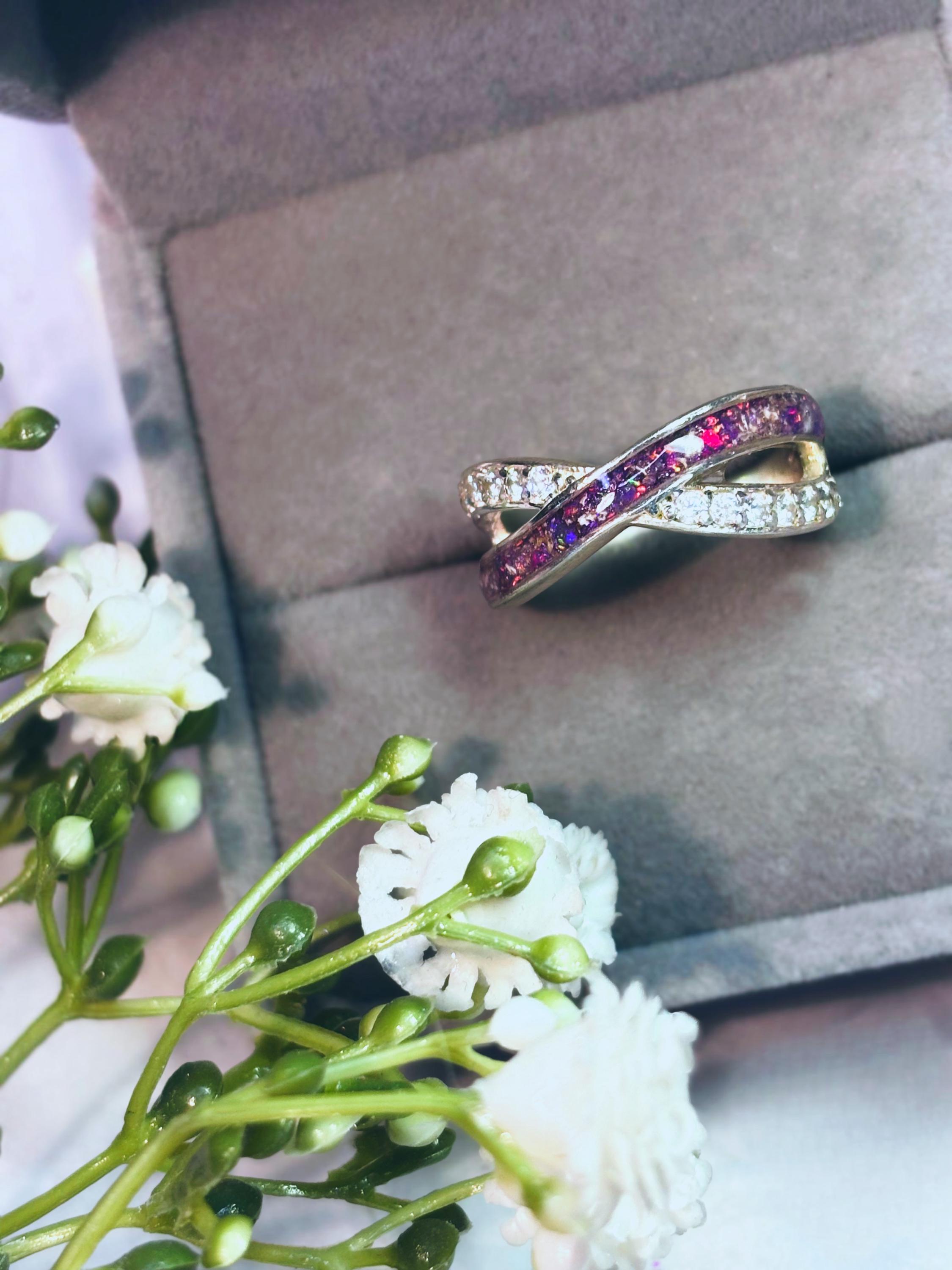 Infinity Cremation Ring For Ashes – 925 Sterling Silver Memorial Keepsake Ring With Funnel & Tools