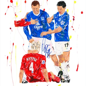 Podpisany obraz legendy klubu Everton FC Duncana Fergusona