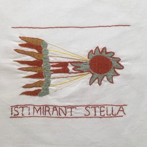 Patrón de bordado del cometa Halley de Bayeux medieval de 1066 en PDF