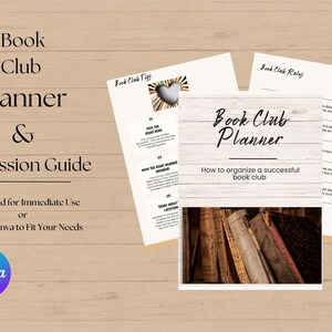 Book Club Discussion Guide Planner 13-Page Editable Template