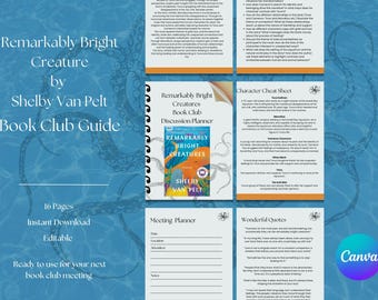 Remarkably Bright Creatures by Shelby Van Pelt, Book Club Guide Planner