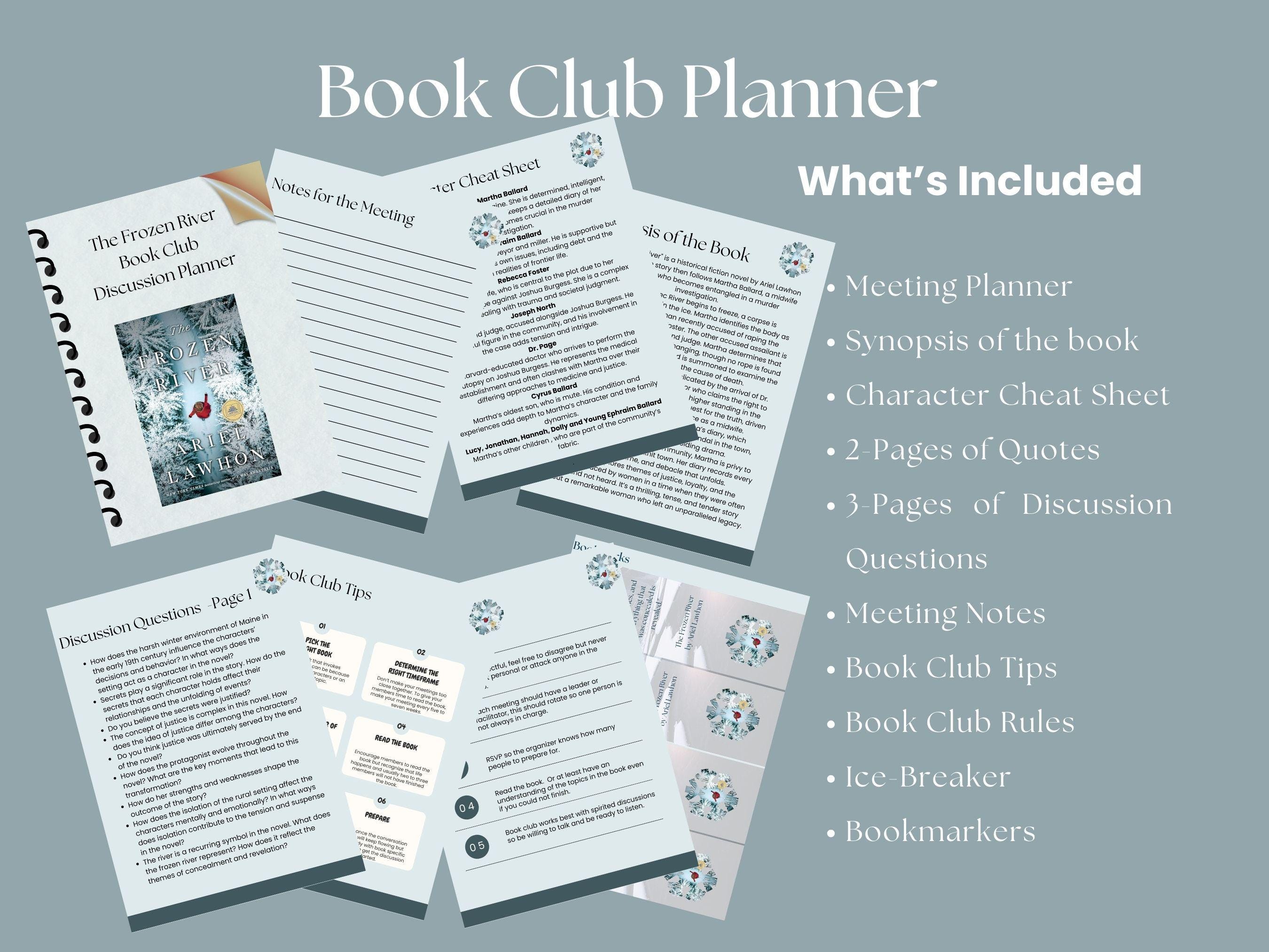 The Frozen River by Ariel Lawhon, Book Club Guide Planner