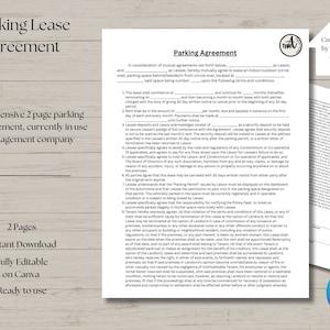 Parking Lease | Parking Agreement | Parking Space Lease | Parking Spot Agreement