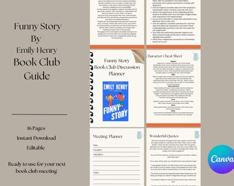 Funny Story by Emily Henry, Book Club Guide Planner