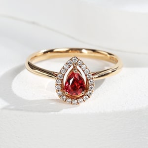 Pigeon Blood Red Ruby Ring,18k Solid Gold Ring, Unique Engagement Ring, Women Ruby Ring, Simple Ruby Ring, Gift For Her Ring For Women