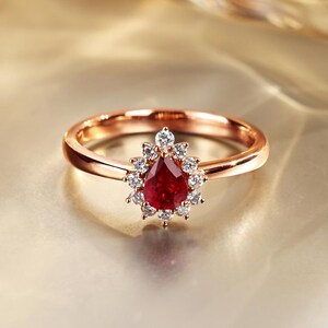 Pigeon Blood Red Ruby Ring,18k Solid Gold Ring, Unique Engagement Ring, Women Ruby Ring, Simple Ruby Ring, Gift For Her Ring For Women