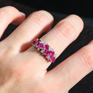Natural Ruby Ring, 18k Solid Gold Ring, Half Eternity Ring,1.73ct Oval Ruby Ring, Unique Ring Anniversary Gift, Women Ruby Ring, Daily Ring