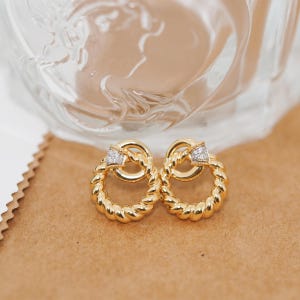 Women Earrings With Diamond 18k Solid Gold Earrings Unique Engagement Earrings Statement Diamond Earrings For Women Daily Diamond Earrings