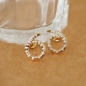 Women Earrings With Diamond, 18k Solid Gold Earrings Unique Engagement Earrings, Statement Diamond Earrings For Women Daily Diamond Earrings
