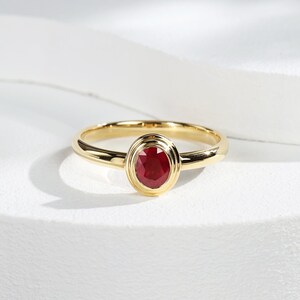 Pigeon Blood Red Ruby Ring,18k Solid Gold Ring, Unique Engagement Ring, Women Ruby Ring, Simple Ruby Ring, Gift For Her Ring For Women