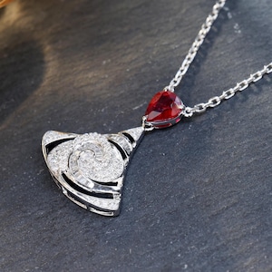 Pigeon Blood Red Ruby Necklace, 18k Solid Gold Necklace, Unique Engagement Pendant, Statement Ruby  Necklace For Women, Gift For Her