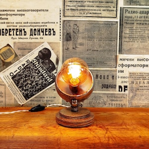 Lamp made from old fog headlight.