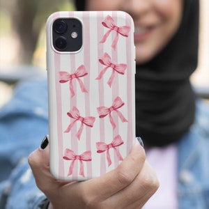 Coquette iPhone Case, Glossy Finish Phone Case, Cover For iPhone 14 15  Plus Pro Max, Supports Wireless Charging