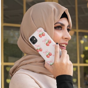 Coquette iPhone Case, Glossy Finish Phone Case, Cover For iPhone 14 15  Plus Pro Max, Supports Wireless Charging