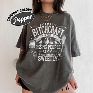 Halloween Witchy T-Shirt Bitchcraft Funny Witch Spooky Season Gothic Occult Magic Tee