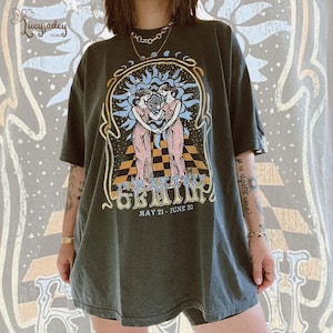 Koszulka z astrologią Gemini - Koszulka z znakiem zodiaku Gemini - Koszulka z grafiką Horoskop Gemini Prezent