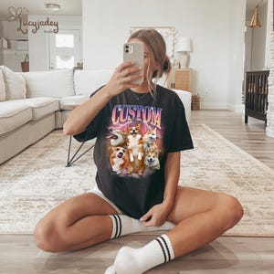 Custom Comfort Colors® Retro Pet Shirt, Personalized Pet Shirt, Custom Photo Vintage 90s Graphic, Bootleg Rap Dog Tee, Custom Design T-Shirt