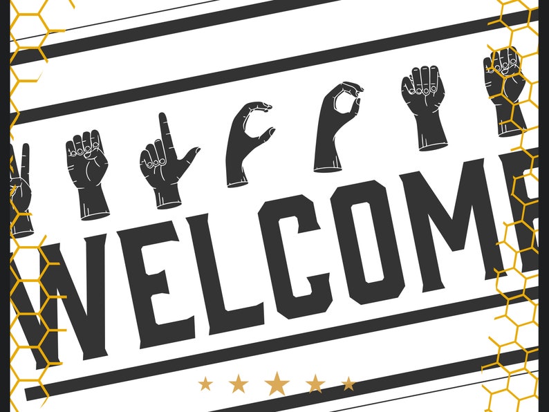 Welcome American Sign Language SVG Sign ASL Alphabet Welcome Sign ...