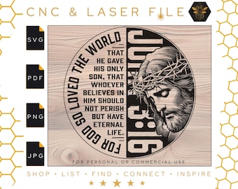 John 3:16 Verse SVG | Christ on Cross, Christian File (Digital Download)