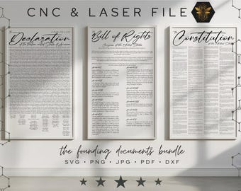 Founding Documents Bundle | United States Bill of Rights Svg | Declaration of Independence SVG | US Constitution Svg | Historical Documents
