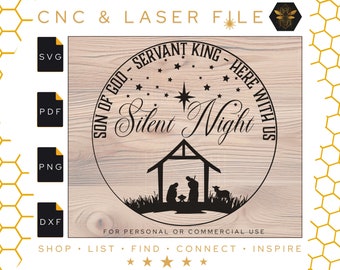 Silent Night Nativity SVG | Laser Cut File (Digital Download)