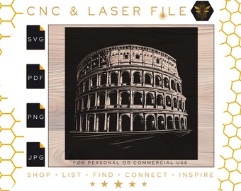 Coliseo Romano SVG: Archivo de corte láser CNC (Descarga digital)
